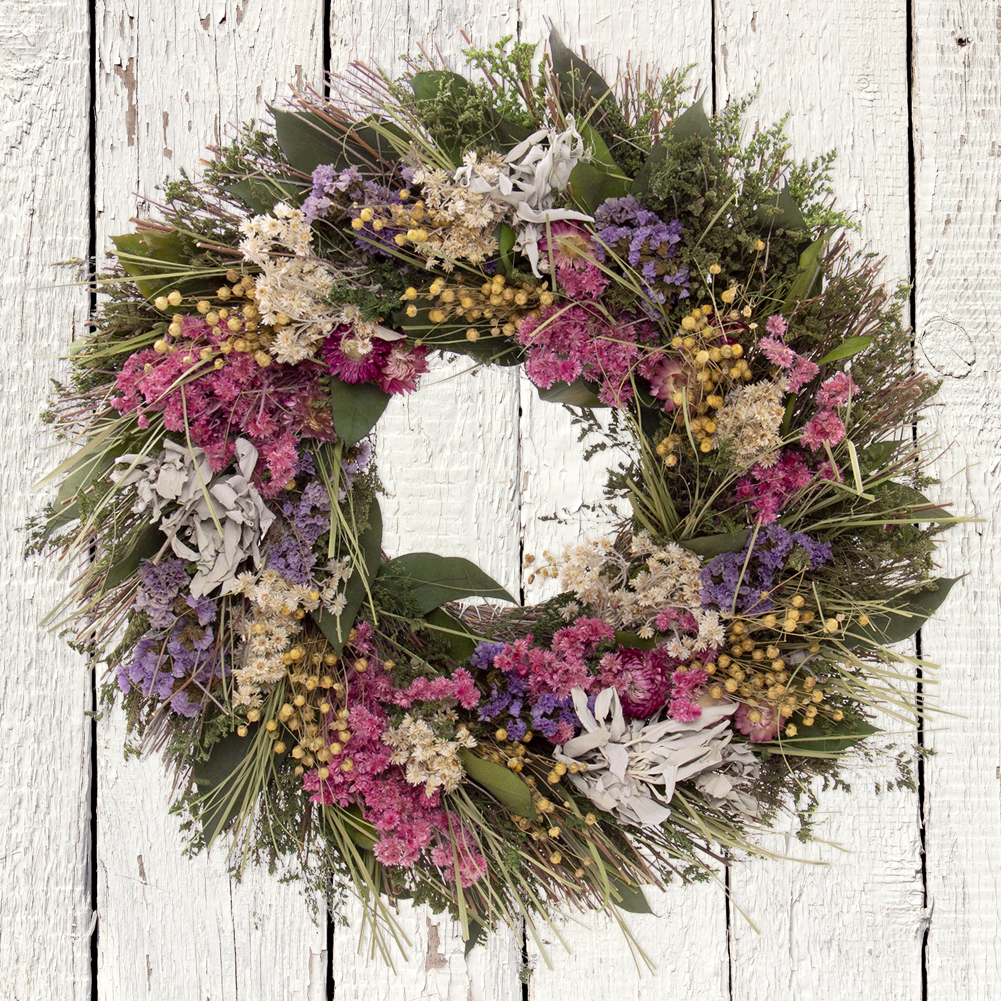 Floral Sage Natural Preserved Wreath 18in