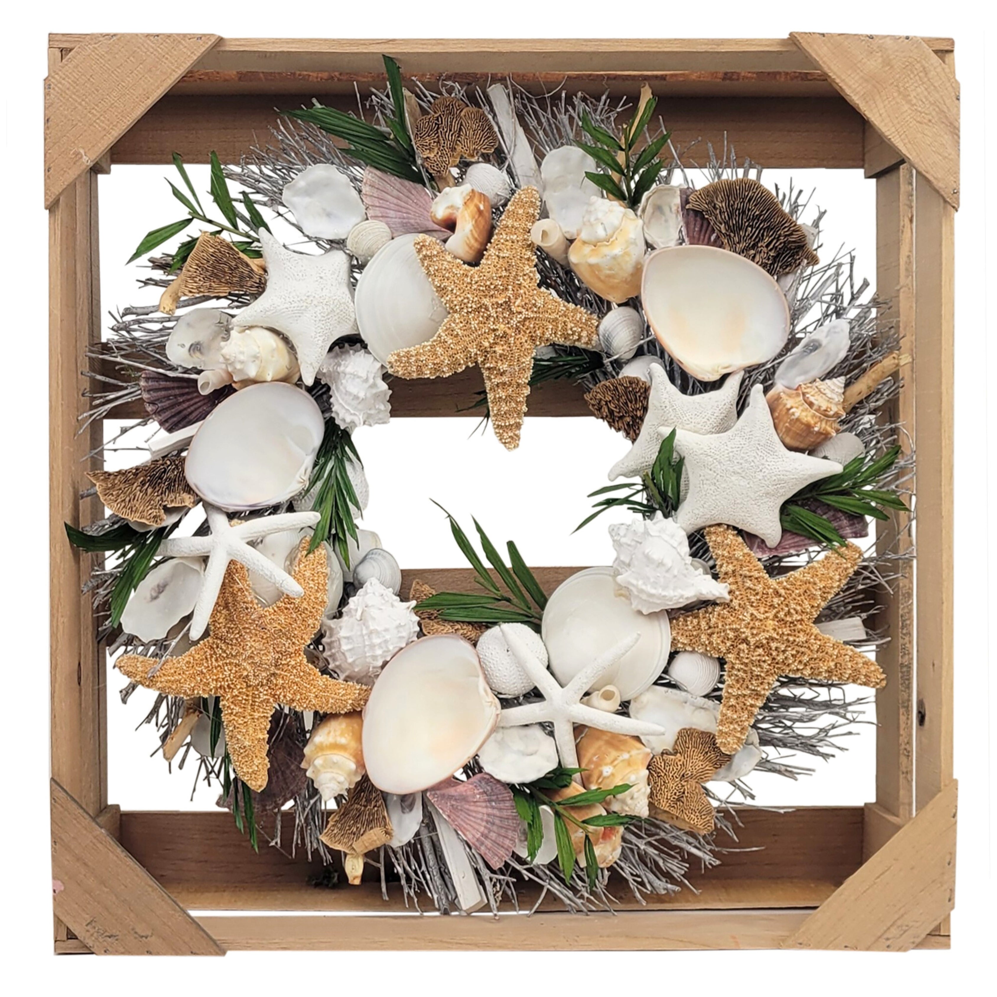 Palm Beach Seashell Coastal Wreath 19in