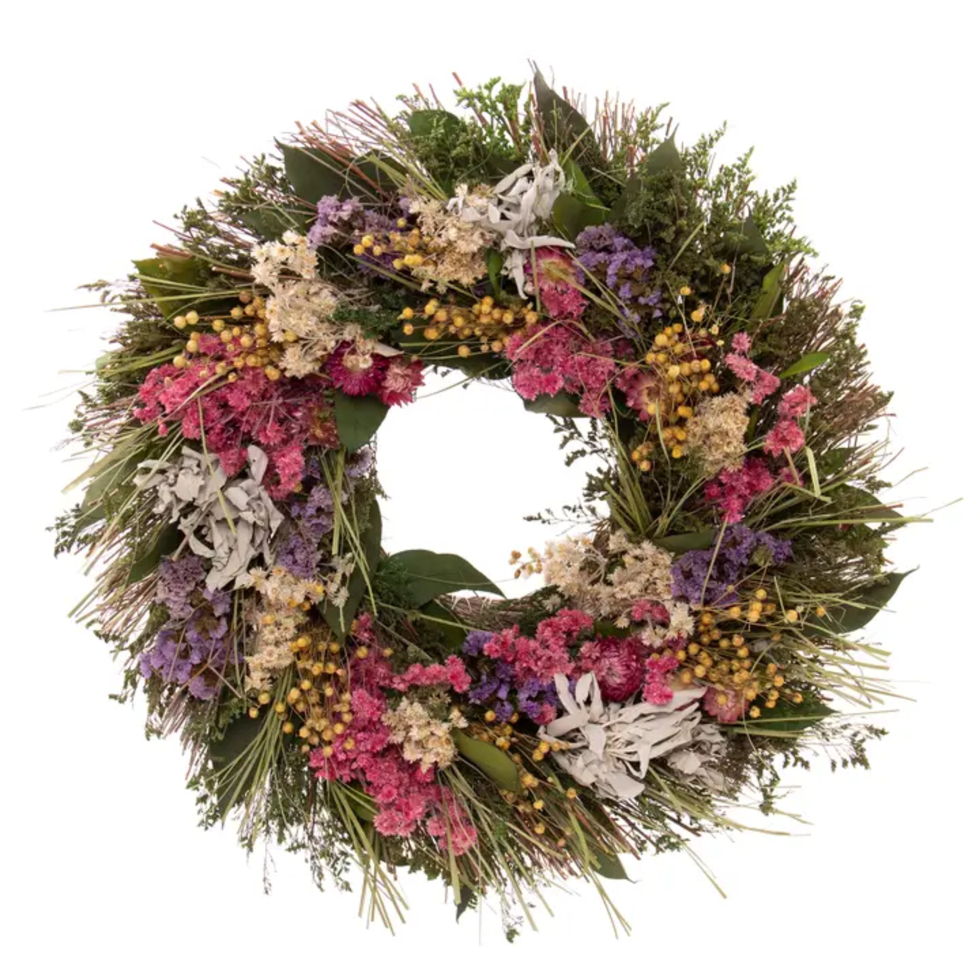 Floral Sage Natural Preserved Wreath 18in