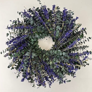 eucalyptus larkspur wreath